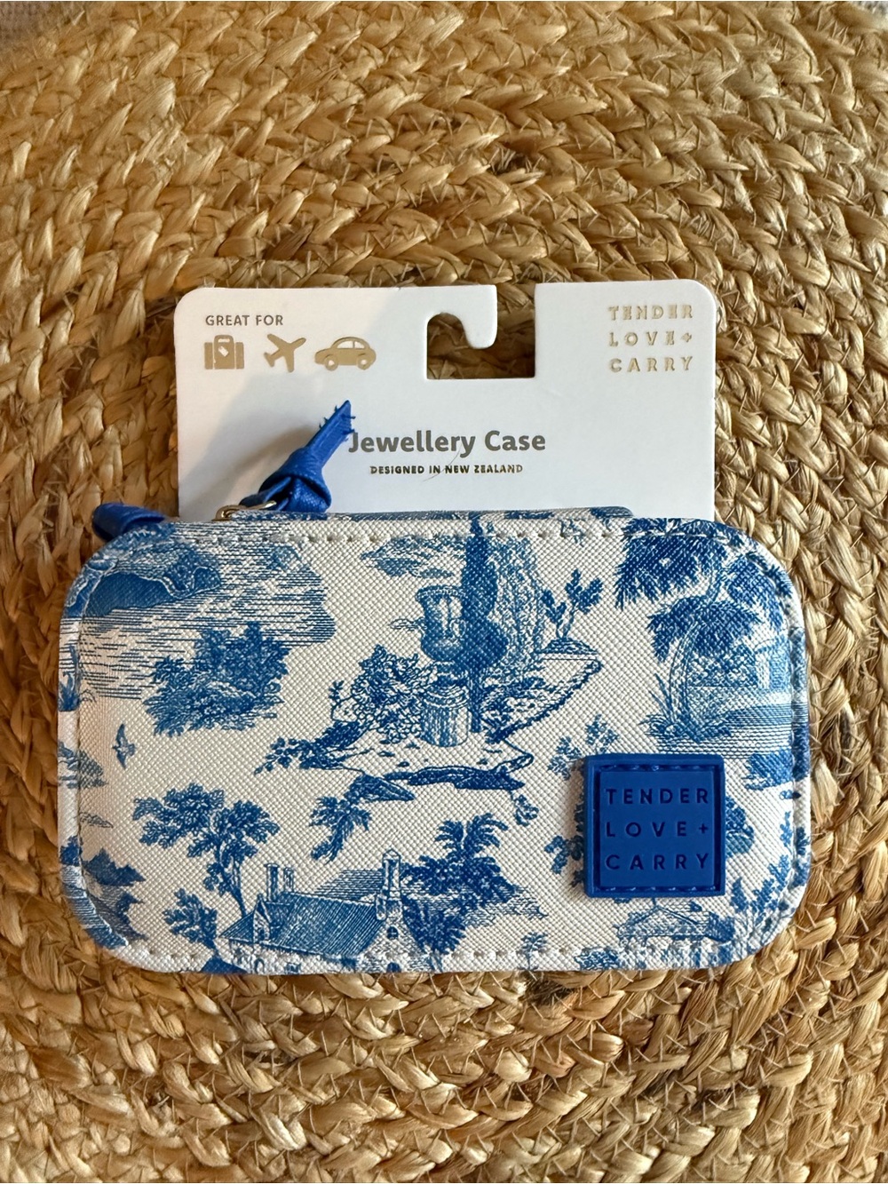 Tender Love + Carry Blue Toile Jewellery Case